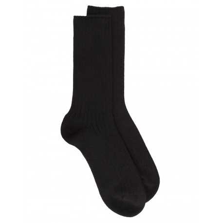 Plain socks Men's thick merino wool socks - black