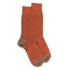 Plain socks Fleece wool socks - Cognac / Seigle