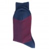 Chaussettes Vintage Men's mercerised cotton lisle - "Caviar" - bleu and Red