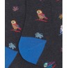 Fancy socks COTTON SOCKS, OWL PATTERN, GREY AND BLUE