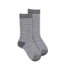 Chaussettes unies & fantaisies Merino wool socks - grey