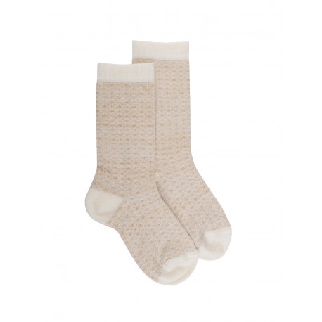 Chaussettes unies & fantaisies Merino wool socks - White
