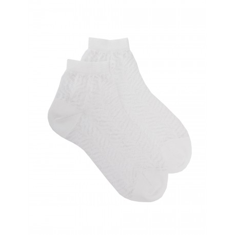 Socquettes unies et fantaisies Socks - White stripe