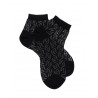 Socquettes unies et fantaisies Socks -Black stripe