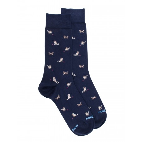 Fancy socks COTTON SOCKS, DOGS, BLUE