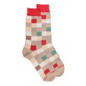 Fancy socks BEIGE AND RED FANCY SOCKS