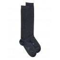 Knee high women's socks - Soft Cotton - dark grey 36/41