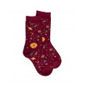 Socks planets burgundy