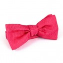 NOEUD PAPILLON - tissage fin rectangle rose/corail