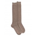 knee-highs socks - Light Brown - 36/41