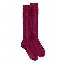 knee-highs socks - Sangria - 36/41