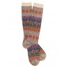 Mi-bas fantaisies Fancy Knee High Socks - Wool - Beige/pink