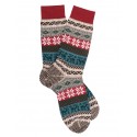 Wool Socks - Christmas Pattern - Beige