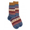 Fancy socks Wool Socks - Christmas Pattern - Brown