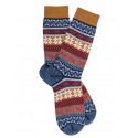 Wool Socks - Christmas Pattern - Brown