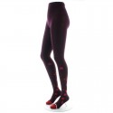 Cotton Tights, burgundy and flowers, made in France