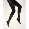 Collants unis et fantaisies Cotton Tights, Black and Heart, made in France