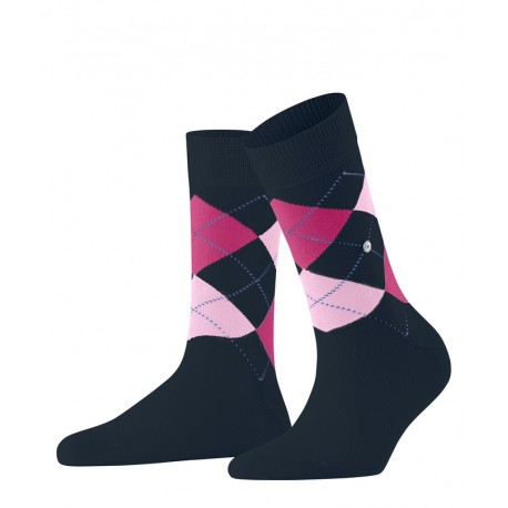 Chaussettes fantaisies Burlington Socks, Queen collection, pink and blue
