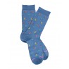 Chaussettes fantaisies Cotton Lisle Socks - Birds - Blue