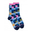 Cotton Socks - Damier - blue