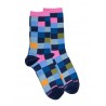 Chaussettes fantaisies Cotton Socks - Damier - blue