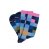 Chaussettes fantaisies Cotton Socks - Damier - blue