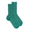 Chaussettes unies Cotton lisle ribbed socks - women - mint
