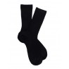 Chaussettes unies Cotton lisle ribbed socks - women - black