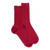 Cotton lisle ribbed socks - women - dark red
