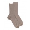 Chaussettes unies Cotton lisle ribbed socks - women - Tourterelle