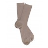 Chaussettes unies Cotton lisle ribbed socks - women - Tourterelle
