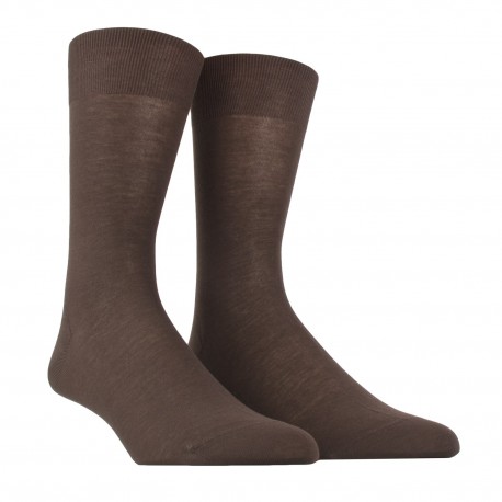 Doré Doré Plain socks MEN SOCK - PURE COTTON LISLE - brown