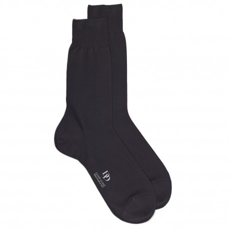 Doré Doré Plain socks MEN SOCK - PURE COTTON LISLE - black
