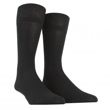 Doré Doré Plain socks MEN SOCK LIGHT COTTON LISLE - black