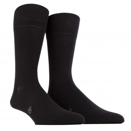 Doré Doré Plain socks WOOL AND COTTON MEN SOCK - black