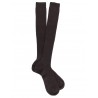 Doré Doré Plain high-knee for man Knee-high sock - Timeless - Merinos wool - brown