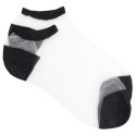 Short women sock - Transparent - Lurex top, heel and toe - black