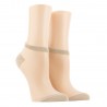 Doré Doré Chaussons unis et fantaisies Short women sock - Transparent - Lurex top, heel and toe - gold