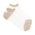 Short women sock - Transparent - Lurex top, heel and toe - gold