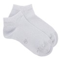 Short women sock - Lurex - silver -36/41
