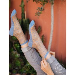 Chaussettes femme jambes sensibles sans bord élastique en fil d'Ecosse -  Beige | Doré Doré