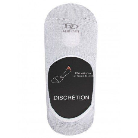Solerettes unies Men's fine gauge cotton no-show socks - white