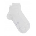 Men's fine gauge cotton lilsle ankle socks - white