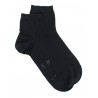 Doré Doré Socquettes unies Men's fine gauge cotton lilsle ankle socks - Black